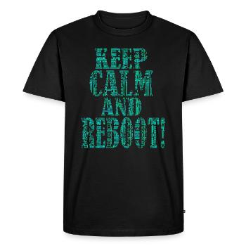 Keep calm and reboot - IT Admimistrator Admin EDV - Men's Premium Organic T-Shirt - black - Front - Nico (187cm)