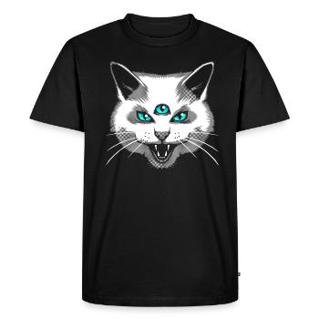 Third Eye Meow - Men's Premium Organic T-Shirt - black - Front - Nico (187cm)