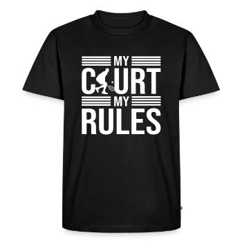 Funny Tennis Qoute Art For Tennis Fan Player Lover - Men's Premium Organic T-Shirt - black - Front - Nico (187cm)