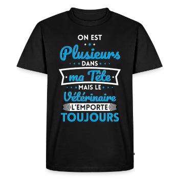 Plusieurs dans tête le Vétérinaire l'emporte - T-shirt Premium bio Homme - noir - Devant - Nico (187cm)