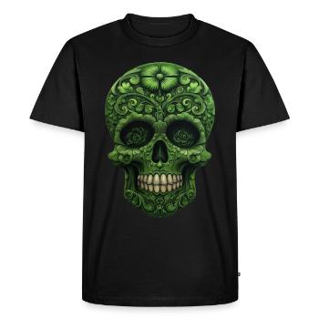 St. Patrick's Day - Skull - Irish Bone - Men's Premium Organic T-Shirt - black - Front - Nico (187cm)
