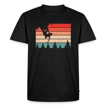 Bloc, bloc, sport, escalade, rétro - T-shirt Premium bio Homme - noir - Devant - Nico (187cm)