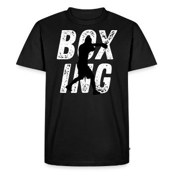 Boxe Match Typographie Punch Boxer Fighter - T-shirt Premium bio Homme - noir - Devant - Nico (187cm)