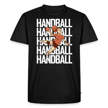 Joueur de handball Handball Outfit Handball Joueur de handball - T-shirt Premium bio Homme - noir - Devant - Nico (187cm)