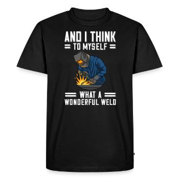 Welder saying for proud metal workers and - Men's Premium Organic T-Shirt - black - Front - Nico (187cm)