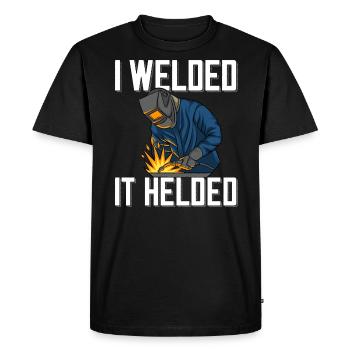 Welder saying for proud metal workers and - Men's Premium Organic T-Shirt - black - Front - Nico (187cm)