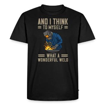 Welder saying for proud metal workers and - Men's Premium Organic T-Shirt - black - Front - Nico (187cm)