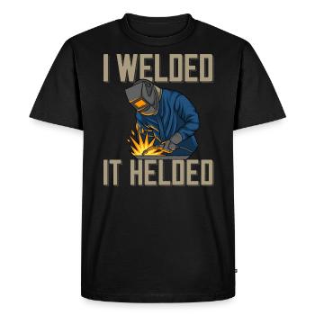 Welder saying for proud metal workers and - Men's Premium Organic T-Shirt - black - Front - Nico (187cm)
