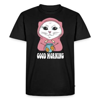 Blanc Main Coon Cat Cat Outfit pour - T-shirt Premium bio Homme - noir - Devant - Nico (187cm)