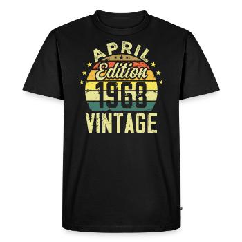 Vintage April 1968 - Birthday Gift 1968 - Men's Premium Organic T-Shirt - black - Front - Nico (187cm)