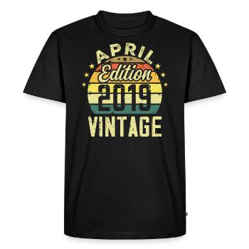 Vintage April 2019 - Birthday Gift 2019 - Men's Premium Organic T-Shirt - black - Front - Nico (187cm)