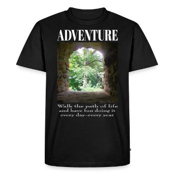 Adventure castle window with arch and view - Men's Premium Organic T-Shirt - black - Front - Nico (187cm)