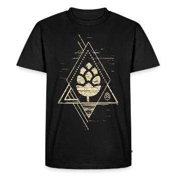 Conception géométrique du houblon - T-shirt Premium bio Homme - noir - Devant - Nico (187cm)