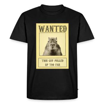 Wanted Poster Capybara Ok I Pull Up Meme - Men's Premium Organic T-Shirt - black - Front - Nico (187cm)