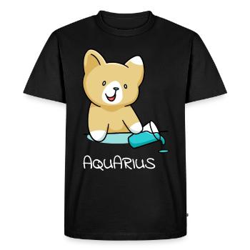 Signe du zodiaque Verseau Chat Cadeau Verseau - T-shirt Premium bio Homme - noir - Devant - Nico (187cm)