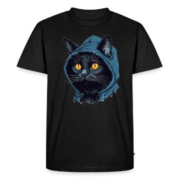 Tête de chat Noir Chat Bombay Chat heureux Chats - T-shirt Premium bio Homme - noir - Devant - Nico (187cm)