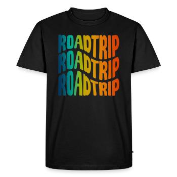 Motif de road trip pour des aventures inoubliables - T-shirt Premium bio Homme - noir - Devant - Nico (187cm)