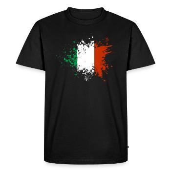 Italy flag paint splashes Rome Italia Pisa country - Men's Premium Organic T-Shirt - black - Front - Nico (187cm)