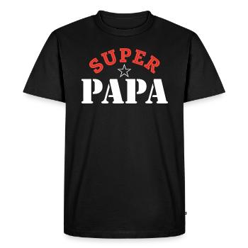 Super papa. Superpapa. Fête des pères. Papa - T-shirt Premium bio Homme - noir - Devant - Nico (187cm)