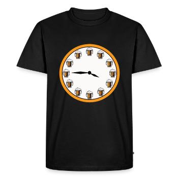 Beer Time Clock - Men's Premium Organic T-Shirt - black - Front - Nico (187cm)