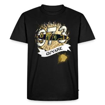 Beautiful souvenir gift idea map of Guyana 973 - Men's Premium Organic T-Shirt - black - Front - Nico (187cm)