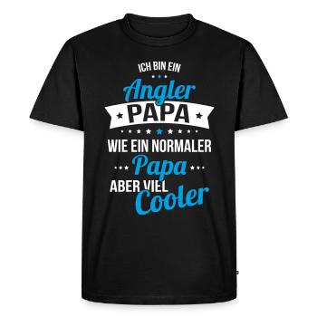 Papa pêcheur comme un papa normal mais beaucoup plus cool - T-shirt Premium bio Homme - noir - Devant - Nico (187cm)