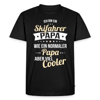 Skier dad much cooler like a normal dad - Men's Premium Organic T-Shirt - black - Front - Nico (187cm)