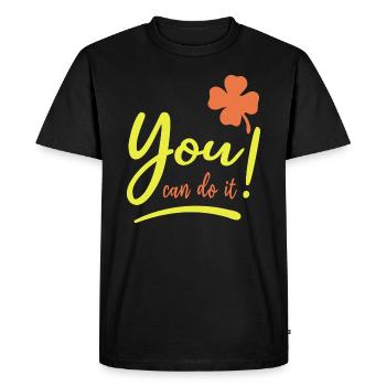 Tu peux le faire! - Porte-bonheur - Encourager - T-shirt Premium bio Homme - noir - Devant - Nico (187cm)