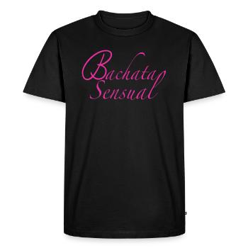 Bachata rose sensuelle - Chemises Bachata danse - T-shirt Premium bio Homme - noir - Devant - Nico (187cm)