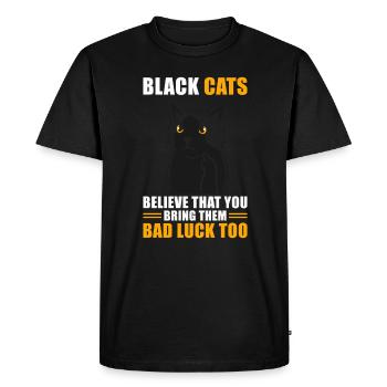 Superstition Chat Noir - T-shirt Premium bio Homme - noir - Devant - Nico (187cm)