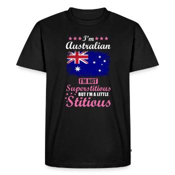 Australian Gift Funny Saying Australia - Men's Premium Organic T-Shirt - black - Front - Nico (187cm)