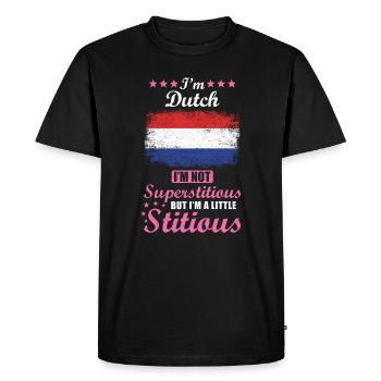 Dutch woman gift funny saying Holland - Men's Premium Organic T-Shirt - black - Front - Nico (187cm)