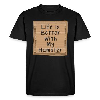 Hamster - Men's Premium Organic T-Shirt - black - Front - Nico (187cm)