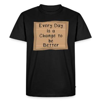 Every Day is a Change to be better - Men's Premium Organic T-Shirt - black - Front - Nico (187cm)