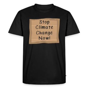 Stop Climate Change Now - Men's Premium Organic T-Shirt - black - Front - Nico (187cm)