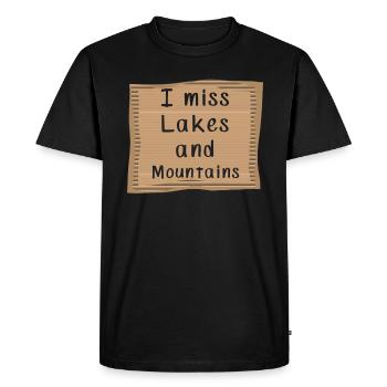 Les lacs et les montagnes me manquent - T-shirt Premium bio Homme - noir - Devant - Nico (187cm)