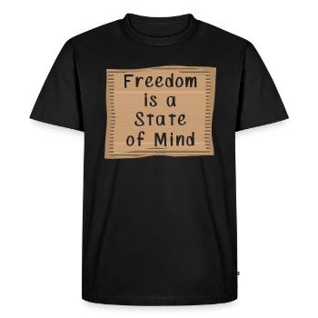 La liberté est un état d’ - T-shirt Premium bio Homme - noir - Devant - Nico (187cm)