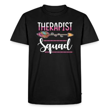 Therapist Group Women - Men's Premium Organic T-Shirt - black - Front - Nico (187cm)