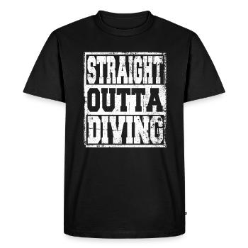Plonger en disant drôle - T-shirt Premium bio Homme - noir - Devant - Nico (187cm)