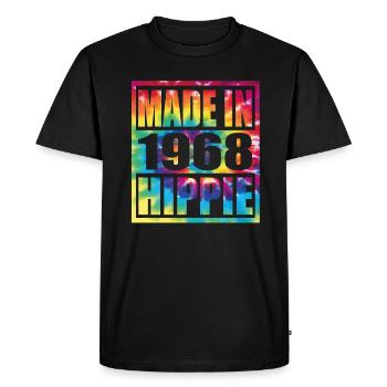 Anniversaire hippie 1968 - T-shirt Premium bio Homme - noir - Devant - Nico (187cm)