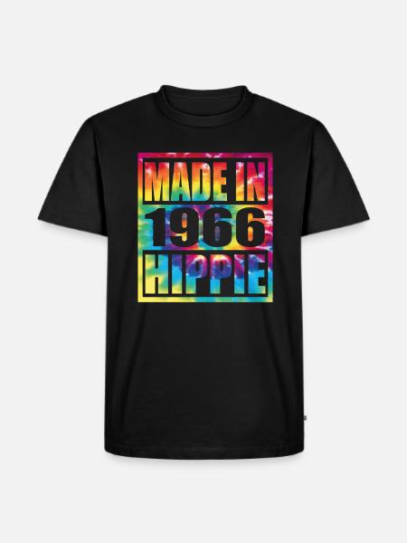 Hippie Birthday 1966 - Men's Premium Organic T-Shirt - black