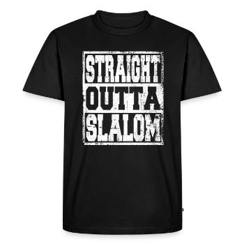 Slalom en disant drôle - T-shirt Premium bio Homme - noir - Devant - Nico (187cm)