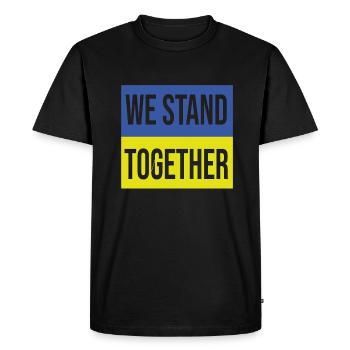 Ukraine Nous sommes ensemble - T-shirt Premium bio Homme - noir - Devant - Nico (187cm)