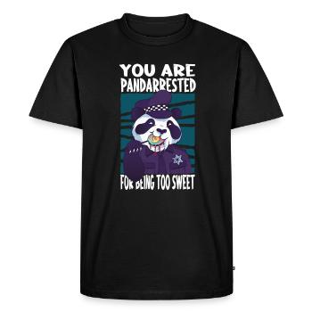 Panda saying cute - Men's Premium Organic T-Shirt - black - Front - Nico (187cm)
