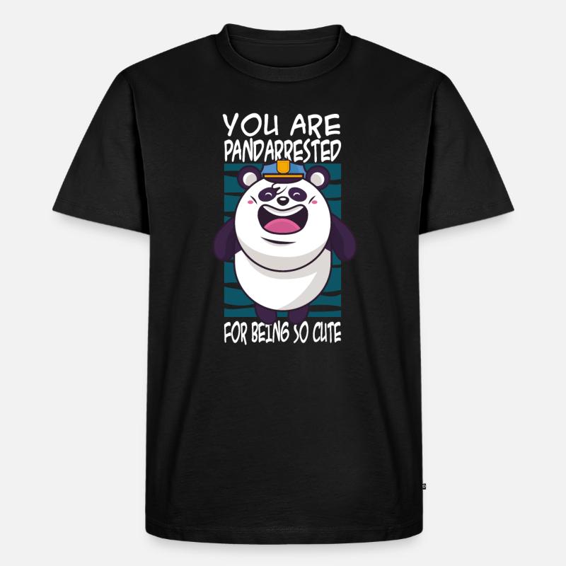 Panda Spruch niedlich - Männer Premium Bio T-Shirt - Schwarz