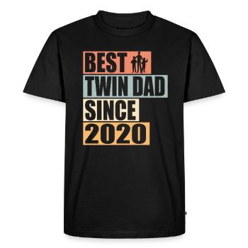 Twins Father Twin Father since 2020 - Men's Premium Organic T-Shirt - black - Front - Nico (187cm)
