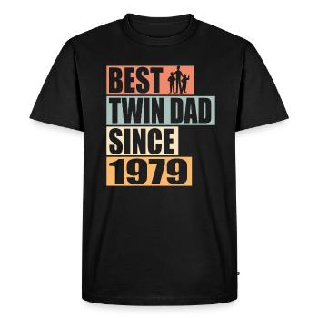 Jumeaux Père Père jumeau depuis 1979 - T-shirt Premium bio Homme - noir - Devant - Nico (187cm)