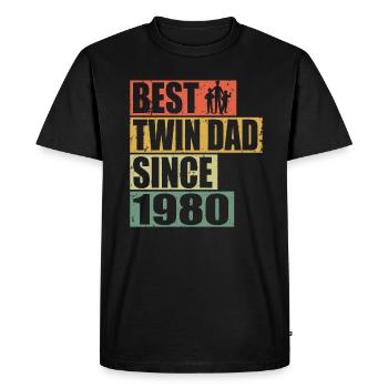 Twins Father Twin Father since 1980 - Men's Premium Organic T-Shirt - black - Front - Nico (187cm)