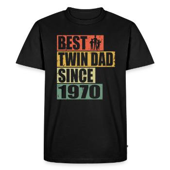 Twins Father Twin Father since 1970 - Men's Premium Organic T-Shirt - black - Front - Nico (187cm)