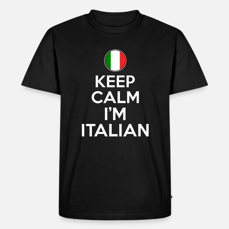 Keep calm im italian - Männer Premium Bio T-Shirt - Schwarz
